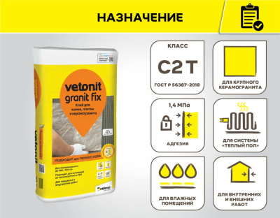 Ветонит гранит фикс С2 25кг кат. А (фото)