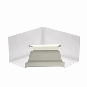 Угол внутр желоба Металлпрофиль 120*86 ПЭ белый (фото)